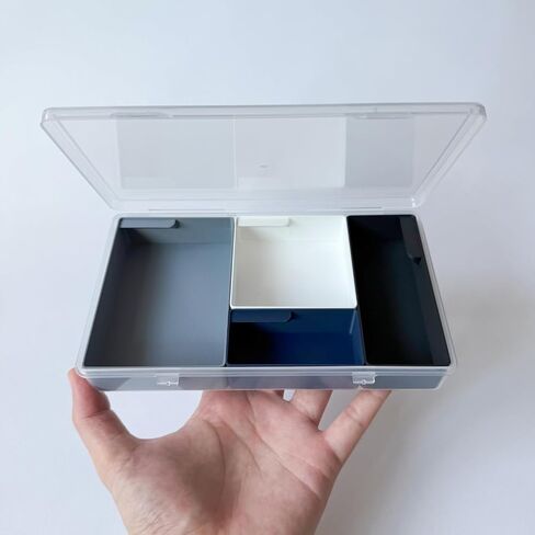 XHM AWESOME 2-Pack Small Plastic Organizer Box with Removable Dividers, Multi-Color Modular Storage Containers for Jewelry, Beads, Crafts, Stationery and Hardware, Compact Travel Case (Navy) in Kuwait