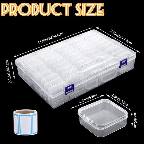 DAJAVE Bead Organizer Box, 135Pcs Small Bead Organizers and Storage Plastic Cases, Clear Plastic Bead Holder Organizer with Hinged Lid for Beads, Jewelry, Earrings, Rings, Crafts, Small Parts Storage in Kuwait