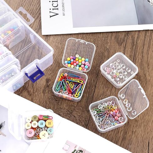DAJAVE Bead Organizer Box, 135Pcs Small Bead Organizers and Storage Plastic Cases, Clear Plastic Bead Holder Organizer with Hinged Lid for Beads, Jewelry, Earrings, Rings, Crafts, Small Parts Storage in Kuwait