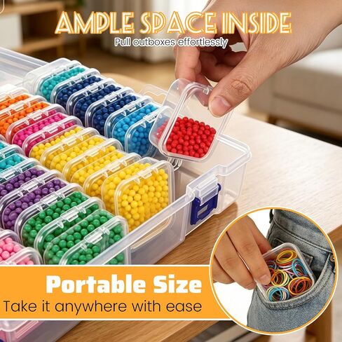 DAJAVE Bead Organizer Box, 135Pcs Small Bead Organizers and Storage Plastic Cases, Clear Plastic Bead Holder Organizer with Hinged Lid for Beads, Jewelry, Earrings, Rings, Crafts, Small Parts Storage in Kuwait