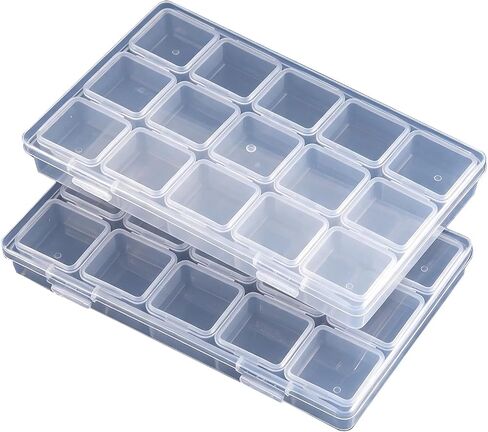 2 Pack 15 Grid Storage Organizer, Independent Small Compartment Boxes in Kuwait