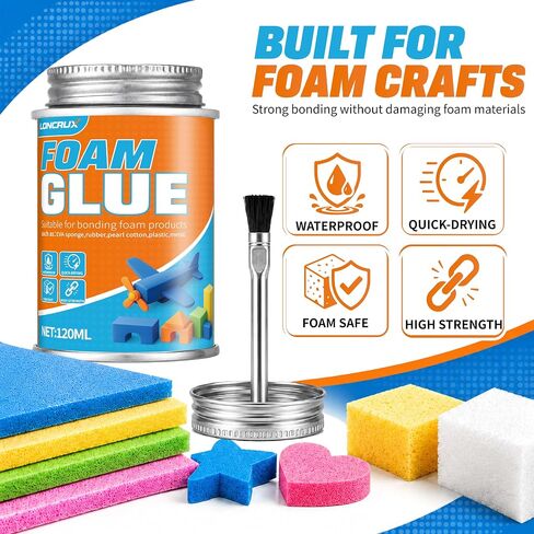 4 OZ Foam Glue,Styrofoam Glue, Foam Adhesive with Brush in Kuwait