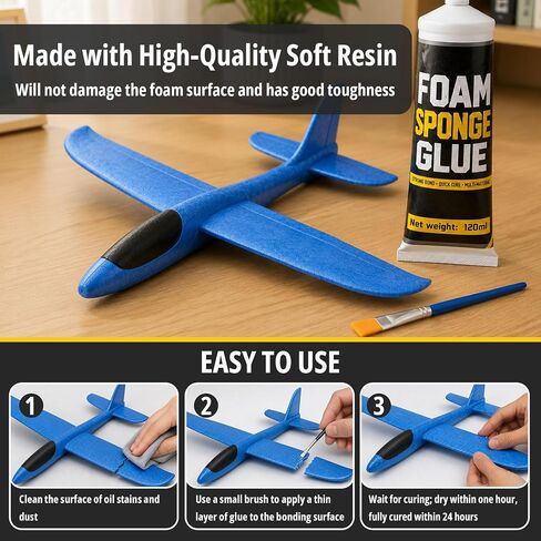 120ml Clear Foam Glue Adhesive with Brush in Kuwait