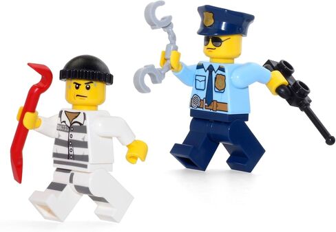 LEGO City Minifigure Combo - Jail Prisoner & Police Officer with Accessories in Kuwait