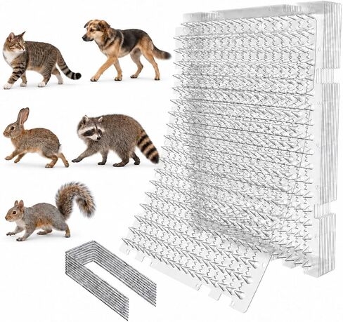 PatiencET Outdoor Cat Deterrent Mats 16 Pack 16x13 in with 30 Metal Stakes in Kuwait
