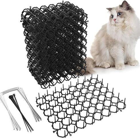 8.5 X 6.5 Inch Scat Mat for Cats with 6 Garden Staples & 6 Ties, 12 Pack Cat Deterrent Mat for Garden Fence & Animal Barrier in Kuwait