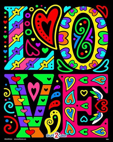 Stuff2Color Love Letters - Fuzzy Coloring Poster - All Ages Coloring for Kids, Toddlers, Teens, and Adults (Great for Arts and Crafts Coloring Time, After School, or as a Family Activity) in Kuwait