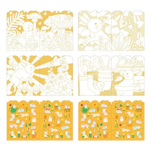 Petit Collage Bunnies Coloring Book + Stickers in Kuwait