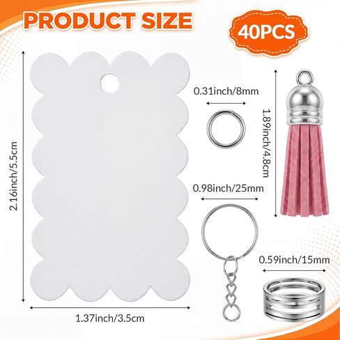 SiliFine 160 Pcs Sublimation Keychain Blanks Double Sided with Tassels in Kuwait