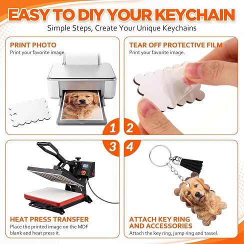 SiliFine 160 Pcs Sublimation Keychain Blanks Double Sided with Tassels in Kuwait