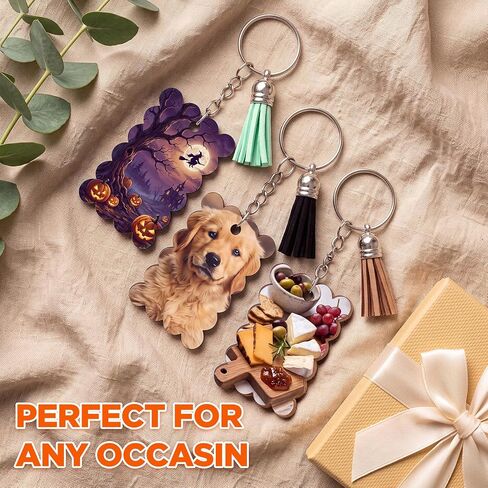 SiliFine 160 Pcs Sublimation Keychain Blanks Double Sided with Tassels in Kuwait