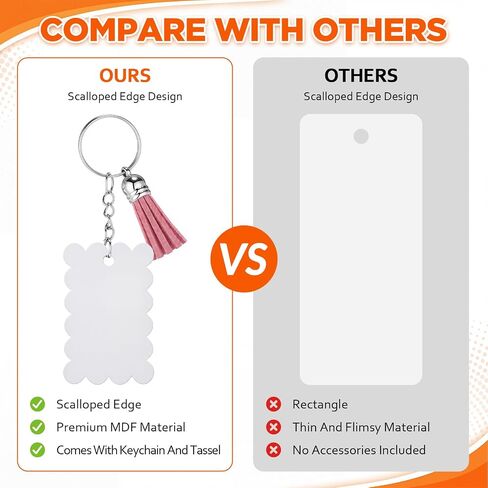 SiliFine 160 Pcs Sublimation Keychain Blanks Double Sided with Tassels in Kuwait