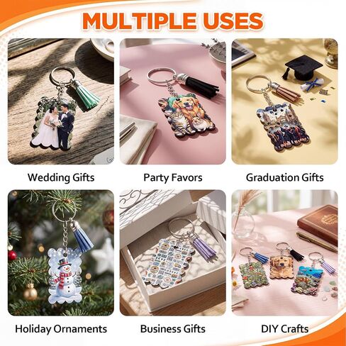 SiliFine 160 Pcs Sublimation Keychain Blanks Double Sided with Tassels in Kuwait
