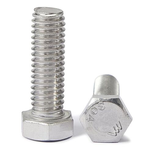 1/2-13 x 2-1/2" Hex Head Bolts Screws, Stainless Steel 304, Bright Finish, Fully Threaded, Hexagon Head Bolts, Quantity 4 in Kuwait