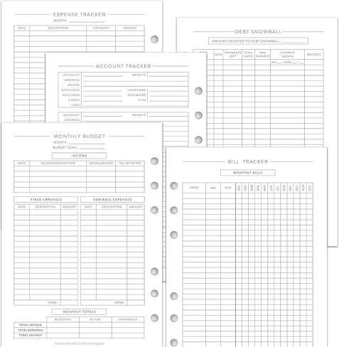 Monthly Tabbed Dividers for A5 Planners, fits Filofax, Kikki K, InkWell Press, Carpe Diem Planners, 6 Ring binder, 5.8" x 8.3" Classic (Planner Not Included) in Kuwait