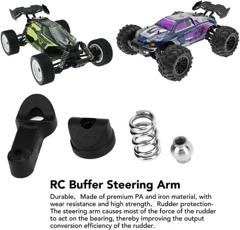2 Sets RC Buffer Steering Arm Servo Saver Assembly,Plastic Metal Servo Arm for SCY 16101 16102 16103 16201 1/16 RC Car in Kuwait