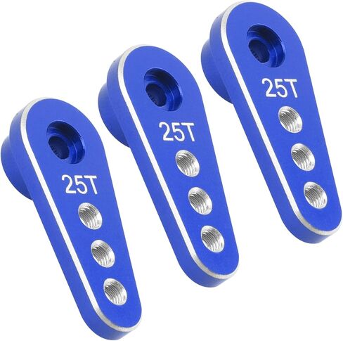 3Pcs Vgoohobby Metal 25T Servo Arm 25 Teeth Steering Horn Fit for Standard Servo Motors Compatible with Traxxas Axial Tamiya 1/10 RC Crawler Car Drift Car (Blue) in Saudi Arabia