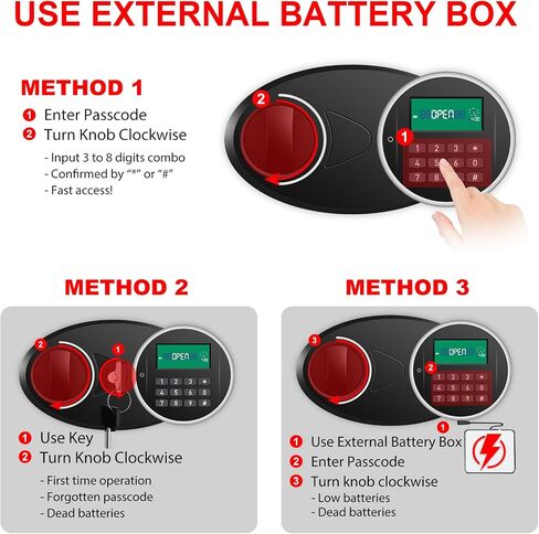 160 Position Key Lock Box Wall Mount with Programmable Keypad, Fireproof Digital Key Box with Adjustable Key Tags, Metal Key Safe for Car, Hotels, Office, House in Kuwait