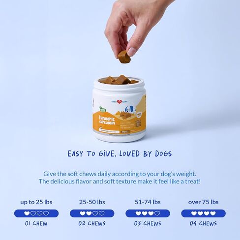 Turmeric Chews for Dogs Anti-Inflammatory Joint Support & Mobility, 90ct in Kuwait