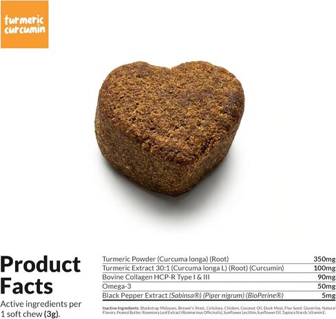 Turmeric Chews for Dogs Anti-Inflammatory Joint Support & Mobility, 90ct in Kuwait