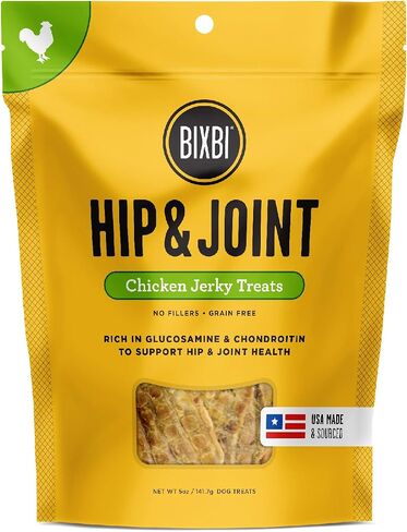 BIXBI Hip & Joint Support Beef Liver Jerky Dog Treats, 12 oz - USA Made Grain Free Dog Treats - Glucosamine, Chondroitin for Dogs - High in Protein, Antioxidant Rich, Whole Food Nutrition, No Fillers in Kuwait