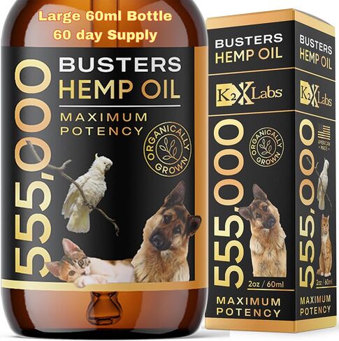 Buster's Hemp Oil for Dogs & Cats, Calm, Hip & Joint, Coat, 60ml in Kuwait