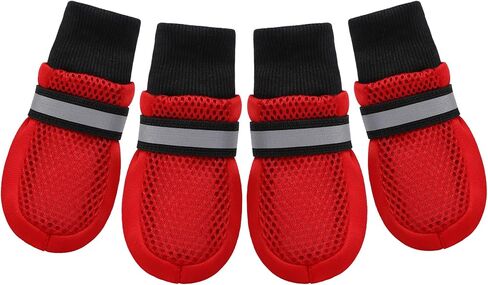 Dog Shoes for Medium to Large Dogs, Breathable Boots for Summer Hot Pavement, Non-Slip Paw Protectors for Outdoor & Hardwood Floors in Kuwait