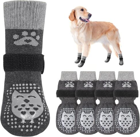 SCENEREAL Anti Slip Dog Socks to Prevent Licking Paws for Hardwood Floors in Kuwait
