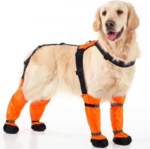 QBLEEV Dog Suspender Boots, Waterproof Dog Rain Boots Paw Protector Shoes in Kuwait