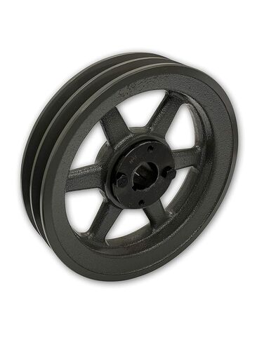 Double Groove 11.75" Cast Iron Electric Motor" H" Pulley/Sheave, Bushing Included, for 5/8" Top Width B/5L/BK/5LK Section V Belt, 2 Groove Pulley (1-3/8" Shaft / 1.375" Bore, 2BK120H) in Saudi Arabia