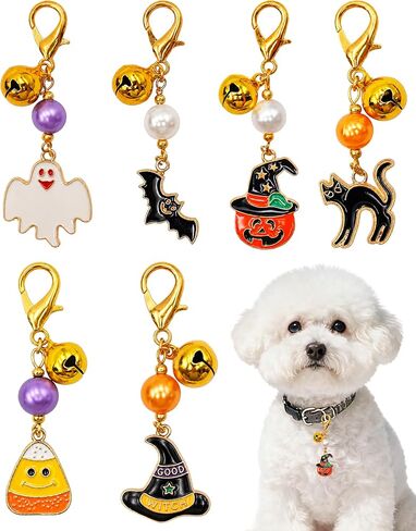 PET SHOW 6 Pack Holiday Dog Collar Charms Bells for Small Dogs Clip-on in Kuwait