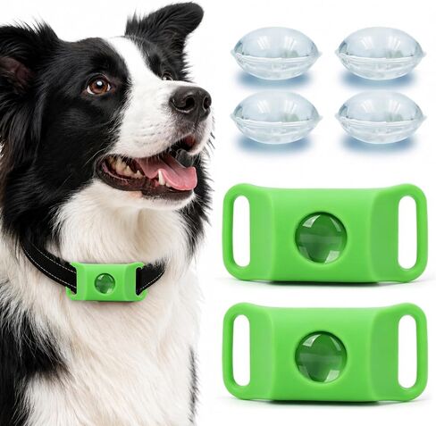Pendant for Dogs, Adjustable Collar Tag for Small Medium Large Breeds, Water-Resistant Dog Pendant 2 Pcs with 4 Extra Refills Green in Kuwait