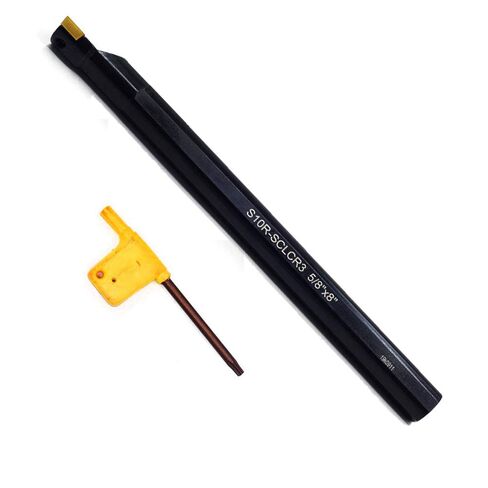 OSCARBIDE Indexable Boring Bar 1''x12" Overall Length,1"Shank,Right-Hand Sclcr Boring Bar with Carbide Inserts CCMT09T304(CCMT32.5),S16T-SCLCR3,1 Piece in Kuwait