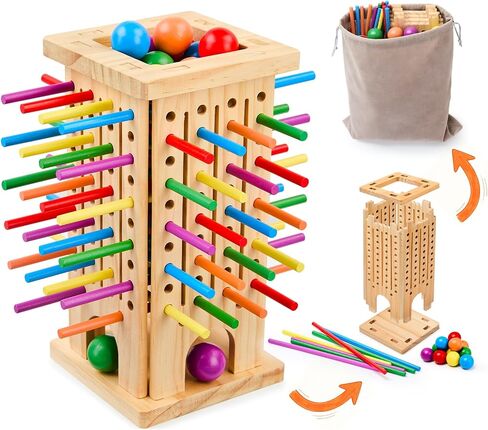 Portable Travel Game—Wooden Stick Ball Drop Challenge for Kid in Saudi Arabia