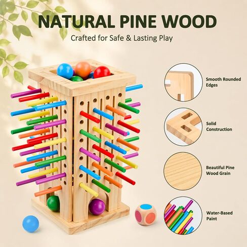 Portable Travel Game—Wooden Stick Ball Drop Challenge for Kid in Saudi Arabia
