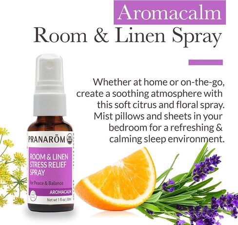 Pranarom - Aromacalm Stress Relief Diffusion Blend (5ml) - Orange, Bergamot, Lavender, Ylang Ylang - Essential Oil for Stress Relief & Mental Wellness | USDA and ECOCERT Certified Organic in Kuwait