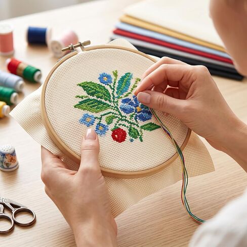 14 Pcs 12 × 18 Inches 14 Count Aida Cloth Cross Stitch Fabric Embroidery Fabric for DIY Handmade Art Craft Needlework Multicolor Pure Cotton Supplies in Kuwait