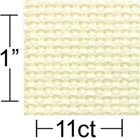 Essentials By Leisure Arts Aida Cloth, 11 Count, Ivory Cross Stitch Fabric, Embroidery Fabric, Cross Stitch Supplies for Crafting, Stitching, and Sewing Projects 15x18 in Kuwait