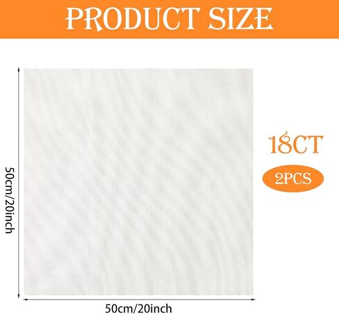 Elegaperma 18 Ct Aida Cross Stitch Fabric,20 by 20 in Aida Cloth 18 Count in Kuwait