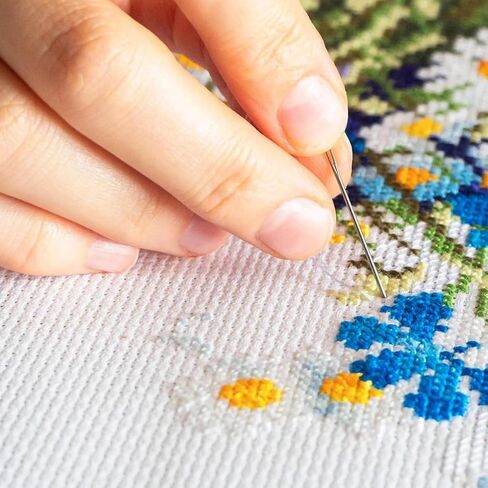 Essentials By Leisure Arts Aida Cloth, 14 Count, Barely Blue Cross Stitch Fabric, Embroidery Fabric, Cross Stitch Supplies for Crafting, Stitching, and Sewing Projects 12X18 in Kuwait