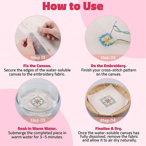 Water Soluble Cross Stitch Canvas Dissolvable Cross Stitch Fabric in Kuwait