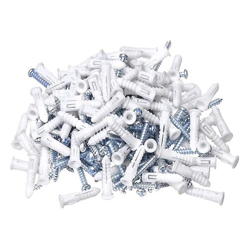 HangDone Ribbed Wall Anchors #10-#12 1-1/4-Inch with Screws 100-Pack, Blue in Kuwait
