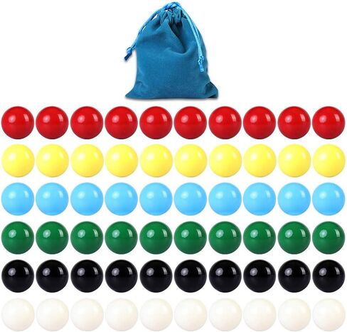 9/16inch Game Replacement Marbles Balls,60pcs Solid Color Acrylic Balls for Chinese Checkers,Aggravation Game,Marble Run DIY Decoration(6 Colors) in Kuwait