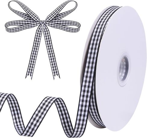Sage Green and White Gingham Ribbon for Gift Wrapping 3/8 in 50 Yds in Kuwait