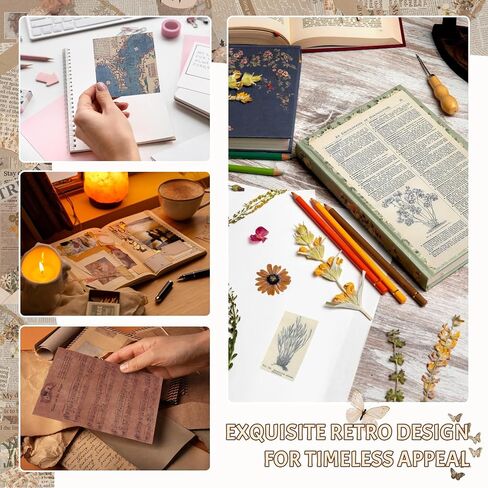 120 Pcs Vintage Scrapbook Paper Sheets for Junk Journal in Kuwait