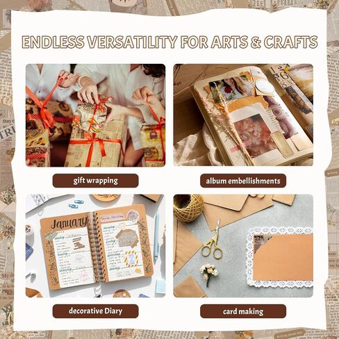 120 Pcs Vintage Scrapbook Paper Sheets for Junk Journal in Kuwait