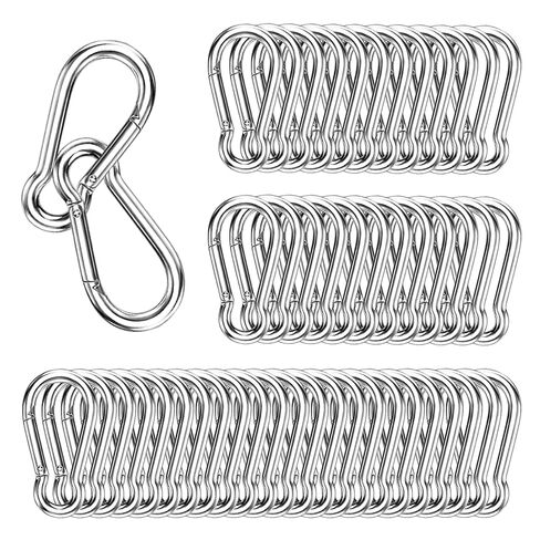 24Pack M8 5/16" Spring Snap Hook, 3Inch Carabiner Quick Link Carabiner Clip for Hammock Swing Outdoor Travel, Heavy Duty Rope Connector Snap Link Buckle for Camping Fishing Hiking in Kuwait