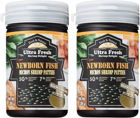 Ultra Fresh Baby Fish Food, 50% Sword Prawns Shrimps, High Protein, Slow Sinking, Fine Powder for Newborn Fry Fish 0.7oz in Kuwait