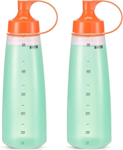 زجاجات ضغط من oiununo ذات فم واسع - عبوة من 3 زجاجات بهارات خالية من مادة BPA للصلصات المكتنزة والراتنج والحرف اليدوية وزجاجات ضغط التوابل 550 مل/19 أونصة. (أحمر*3) in Kuwait