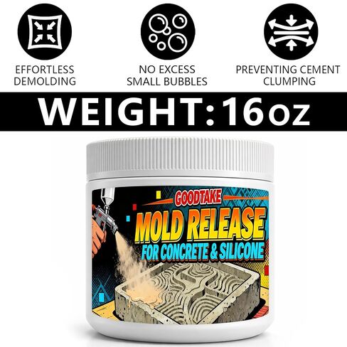 GOODTAKE Professional-Grade Mold Release - High-Temperature Formula for Rubber, Concrete & Resin Molds 16 oz Liquid, Non-Stick, Easy Clean Water-Based & Odorless Extends Mold Life Multi-Surface Use in Kuwait